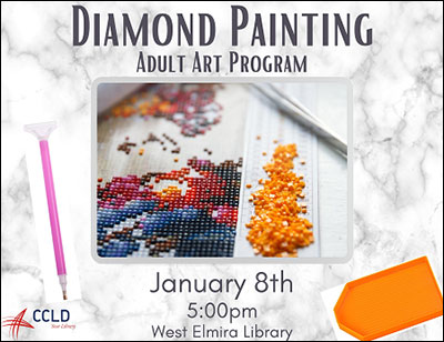 Diamond Painting Adult Art Program: January 8th, 5:00PM West Elmira Library