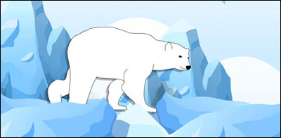 cartoon polar bear on an ice berg