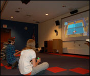 Teens playing wii