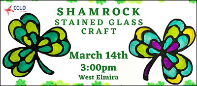 Shamrock Stained Glass Craft - March 14, 3pm West Elmira